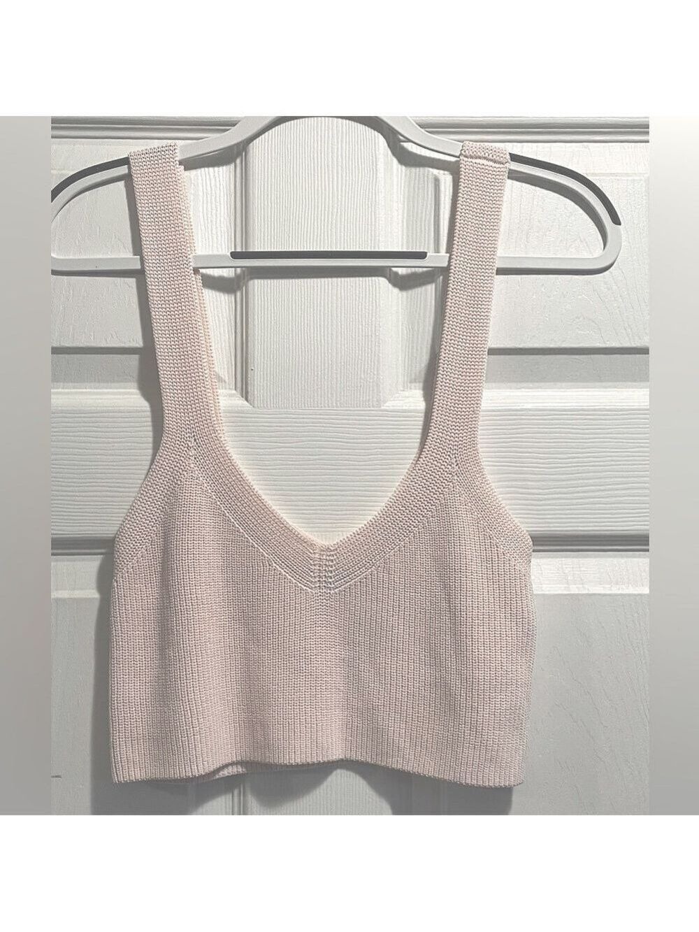 Wilfred Aritzia Mony Knit Crop Top Light Pink Size Medium